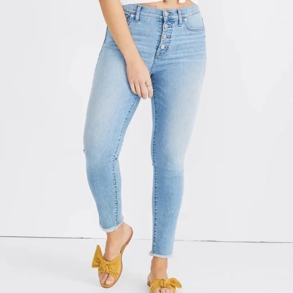 Maxwell 9" High-Rise Skinny Crop Jeans Button-Front Edition Size 28